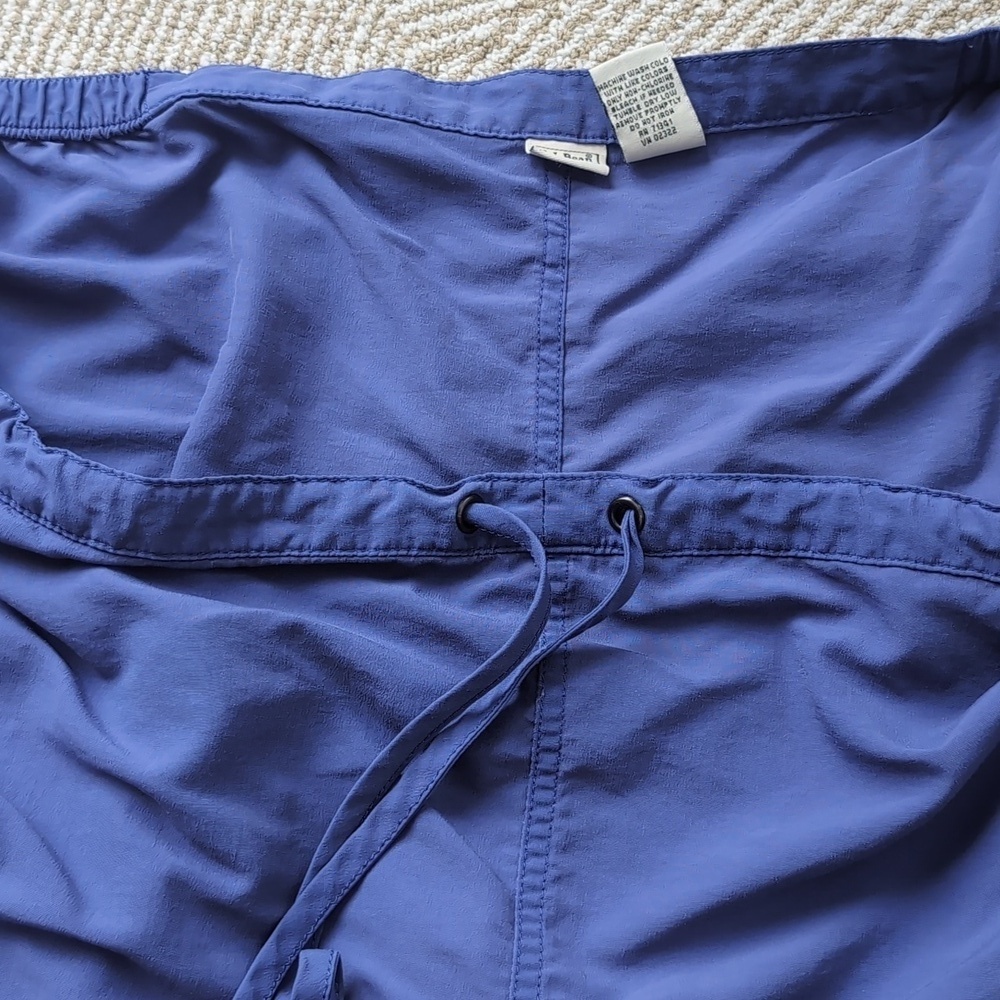LL Bean Nylon Drawstring Elastic Waist Quick Dry Shorts Blue Purple Packable 2X - Picture 6 of 7